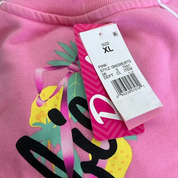 NWT Barbie Logo Women's Barbie Lemons Logo Graphic Sweatshirt Pink Size XL - Picture 15 of 15